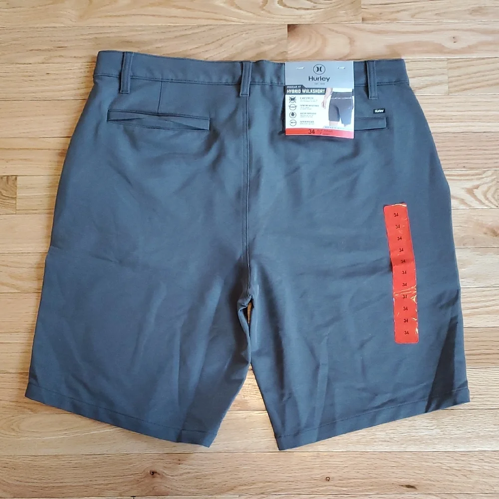 Hurley Men's Charcoal Flat Front Shorts